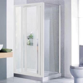 Lakes Classic White Framed Bi Fold Shower Door 6mm Glass