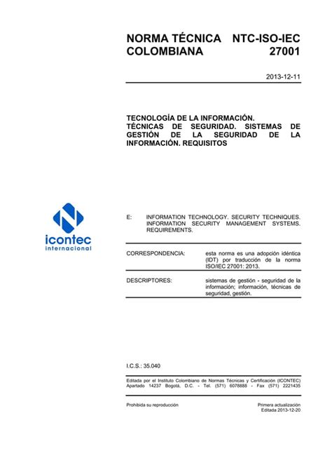 Norma Tecnica Ntc Iso Iec Colombiana Pdf