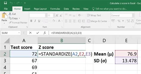 How To Find The Z Score Using Excel