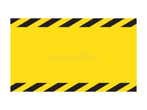 Warning Striped Square Frame Warning To Be Careful Potential Danger Yellow And Black Stripes On