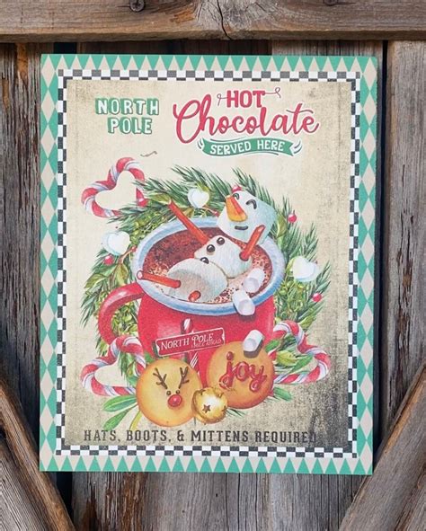 Snowman Hot Chocolate Christmas Sign Christmas Decor Etsy