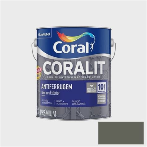 Esmalte Tinta Antiferrugem Ferrolack Coralit Platina 3 6l No Shoptime