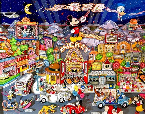 Mickeywood 1996 Limited Edition 3 D Serigraph By Charles Fazzino For