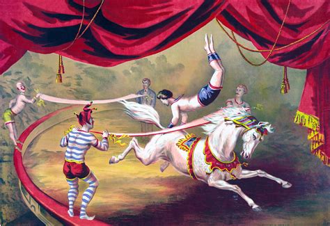 Clowns And Acrobats Rare Victorian Circus Poster Vintage Circus Art Print Circus Illustration