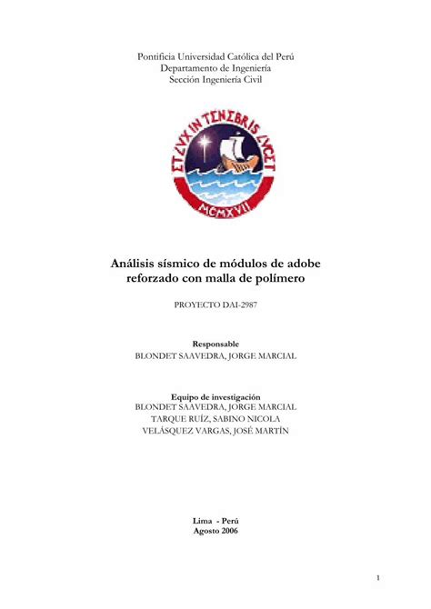 PDF Análisis sísmico de módulos de adobe reforzado con malla de