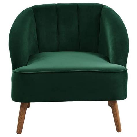 Pauline Fauteuil Velours Vert Scandinave L X P Cm