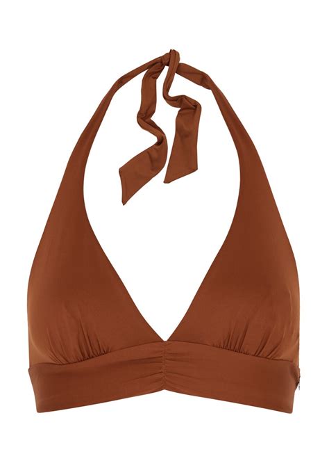 Max Mara Anika Halterneck Bikini Top L Amber Editorialist