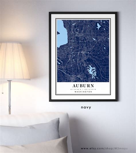 Auburn Washington Map Auburn WA Map Auburn City Map Auburn | Etsy