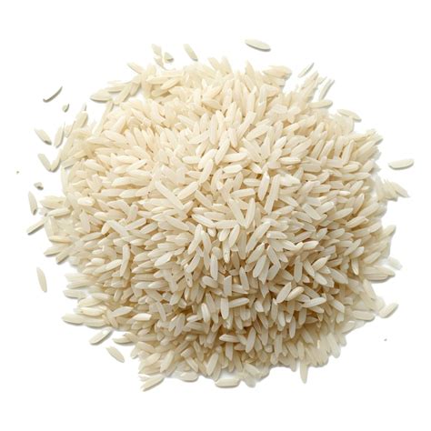 Una Pila De Granos De Arroz Blancos Sin Cocer Acostados Planos