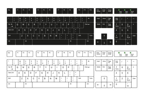 Computer keyboard white and black | Pre-Designed Illustrator Graphics ...