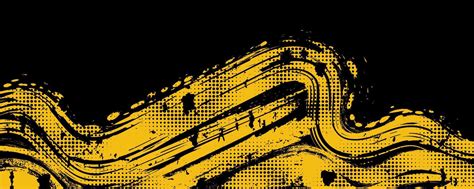 Abstract Black And Yellow Dirty Grunge Background With Halftone Effect