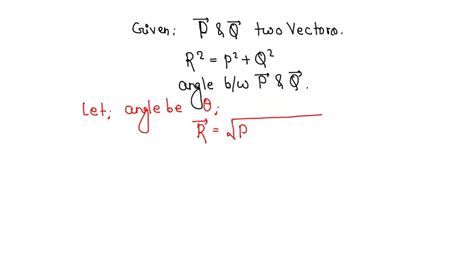 Solved State The Parallelogram S Law Of Vector Addition And Derive An