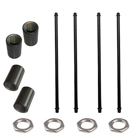 WOERFU 4 Pack 1 8 IP Straight Pipe Lamp Stem Black Finish Lamp Rod Kit