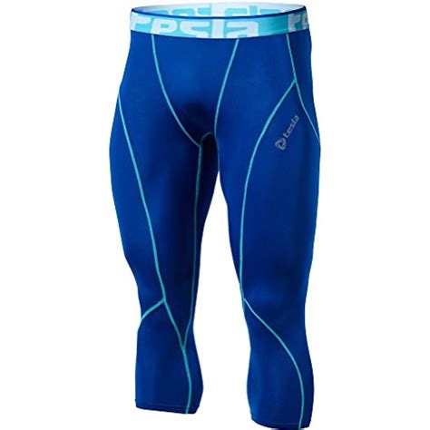 Tsla Clsl Mens 3 4 Compression Pants Running Workout Tights Cool Dry