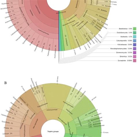 Krona Charts Showing Fungal Taxonomic Classification In All Treatments