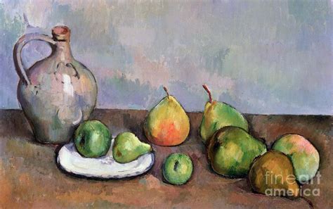 Still Life with Pitcher and Fruit Painting by Paul Cezanne - Pixels