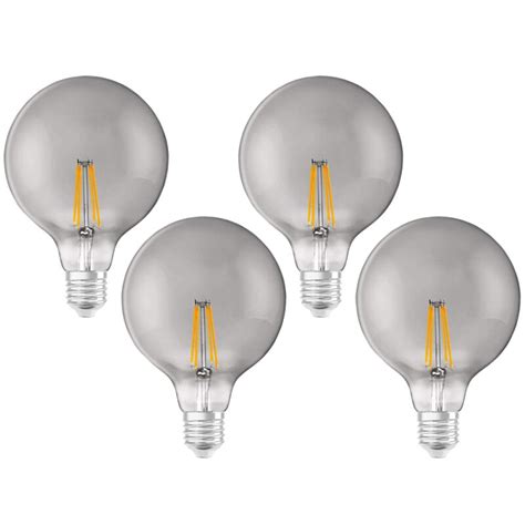 4 X Ledvance LED Filament Smart Globe G125 6W 48W E27 Rauchglas 60