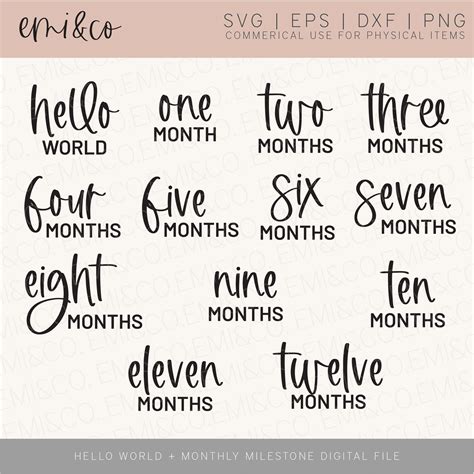 Baby Milestone SVG Acrylic Round Monthly Milestone SVG Cricut Hello