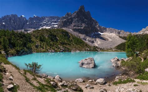 Lake Sorapis Dolomites Mountains Wallpapers Wallpaper Cave