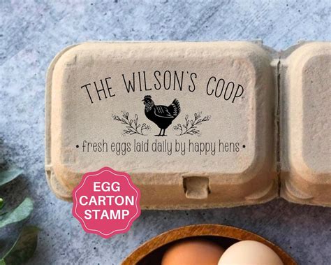 Custom Egg Carton Stamp Personalized Egg Cartons Chicken Farm Stamp