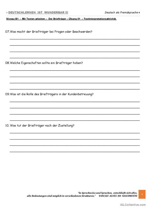 B Mit Texten Arbeiten Der Brief Deutsch Daf Arbeitsbl Tter Pdf Doc