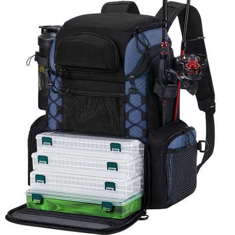 Piscifun Fishing Tackle Backpack With Rod Holders Tackle Boxes