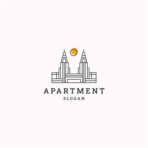 apartment logo icon flat design template  vector art  vecteezy
