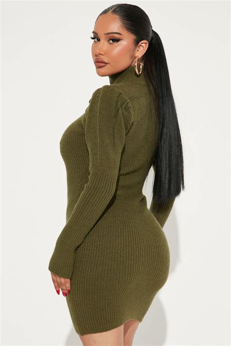 Josie Sweater Mini Dress Olive Fashion Nova Dresses Fashion Nova