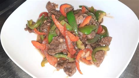 Beef Stir Fried With Onions And Bell Peppers Youtube