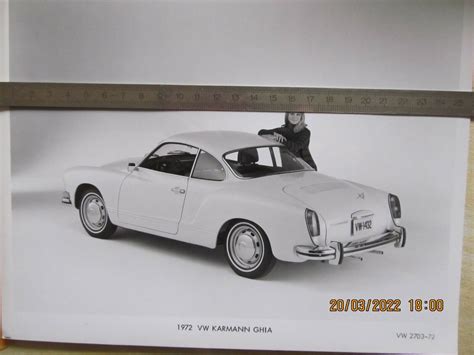 Karmann Ghia Typ14 USA Modell 1972 Orig VW Pressefoto S W 20x26 Cm