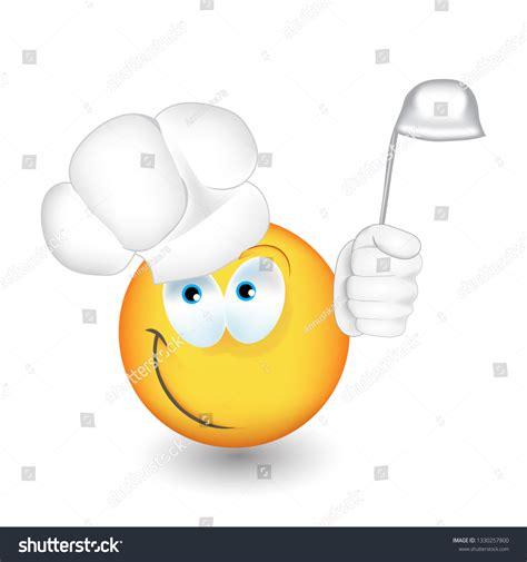 Yellow Realistic Emoji Cook Vector Illustration Stock Vector (Royalty ...