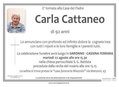 CARLA CATTANEO Necrologi Online E Annunci Funebri