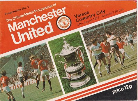 Vintage Football Soccer Programme Manchester United V Coventry City