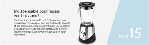 H Koenig Blender Mixer Mx Bol En Verre Multifonctionnel L Inox