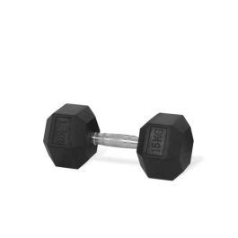 Rubberen Dumbbell Hex Zwart 15 Kg Kirpalani S N V Paramaribo Suriname