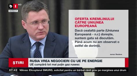 RUSIA VREA NEGOCIERI CU UE PE ENERGIE Știri B1TV 28 ian 2024 YouTube