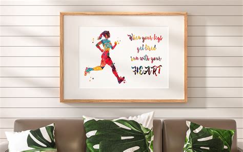 Runner Quote Watercolor Print Sports Wall Art Athelete Office Wall