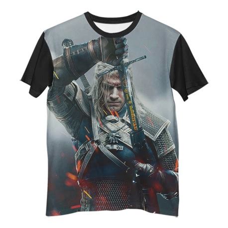 Br Camisa Camiseta The Witcher Sword Geralt Rivia G Shopee Brasil