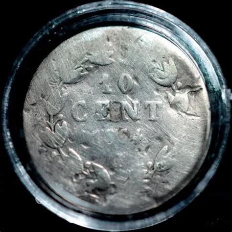 Moneda 10 Centavos Maximiliano Plata Original 1864 Envío gratis