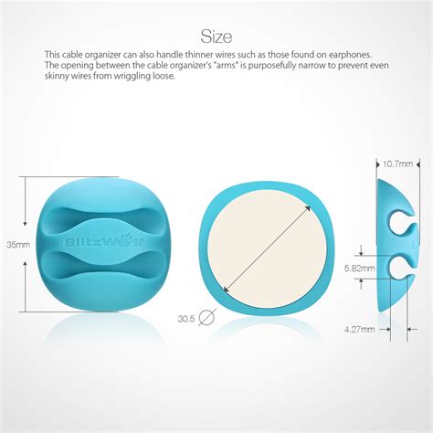 New Blitzwolf Bw Pm Pcs Tpu Multipurpose Cable Clip Cord Management