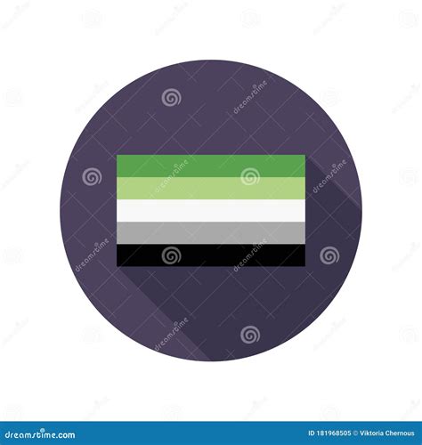 Aromantic Flag Lgbt Community Flag Flat Icon Vector Illustration