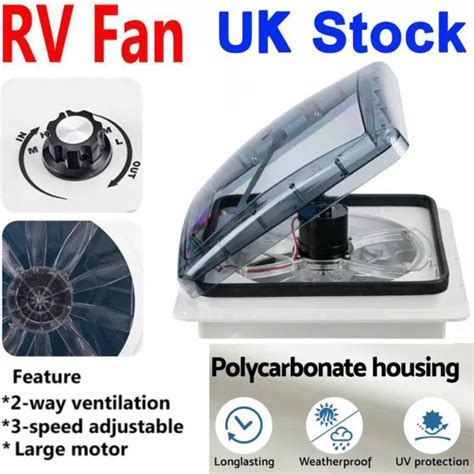 Cm Rv Caravan Roof Vent Skylight Camper Van Motorhome Fan Speeds