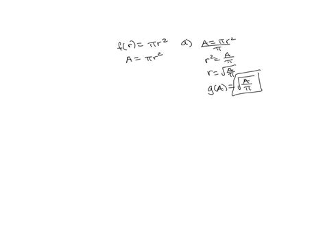 Solved The Function F R Determines The Area Of A Circle In Cm A