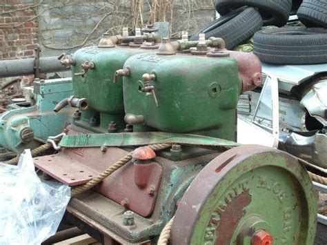 Old Marine Engine Gray Marine Engine