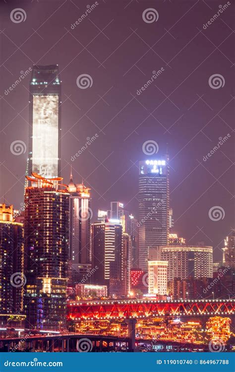 Chongqing night view editorial image. Image of place - 119010740