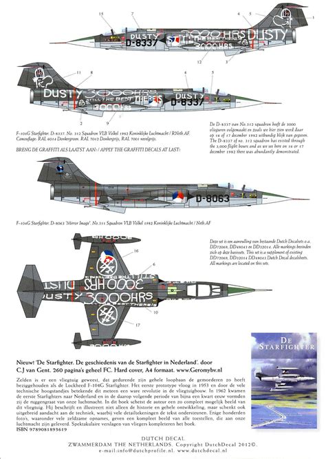 Dutch Decals 132 F 104g Starfighter Graffiti Scheme Dutch Air Force
