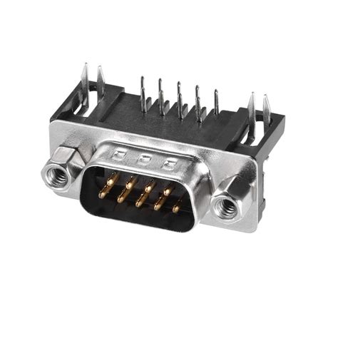 uxcell D sub Conector macho 9 pines 2 filas ángulo recto puerto