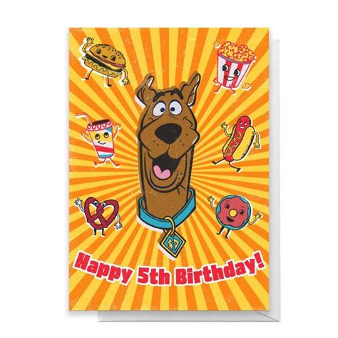 Scooby Doo 5th Birthday Greetings Card Homeware Zavvi UK