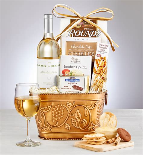 Grapevine White Wine & Cheese Gift Basket