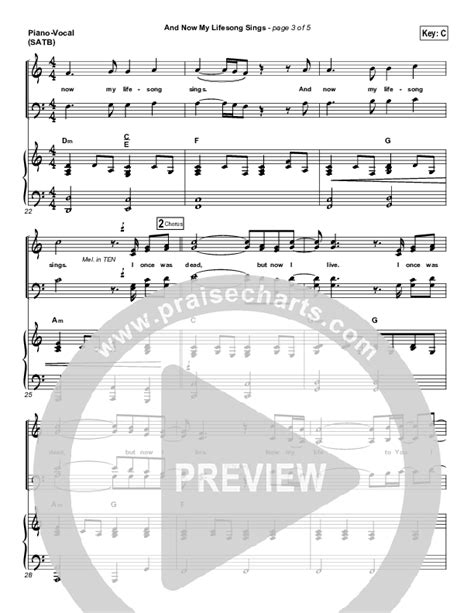 And Now My Lifesong Sings Sheet Music Pdf Casting Crowns Praisecharts